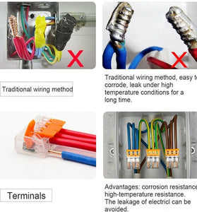 3x75pcs For 221 Electrical Connectors Wire Block Clamp Terminal Cable Reusable Mini Quick Home Wire Terminal Connector