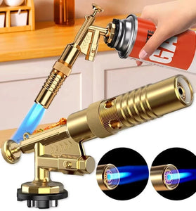 High-Temperature Flame Nozzle 1300C Portable Welding Gas Torch Butane Burner Electronic Ignition Adjustable Flame Outdoor BBQ Kitchen Tool