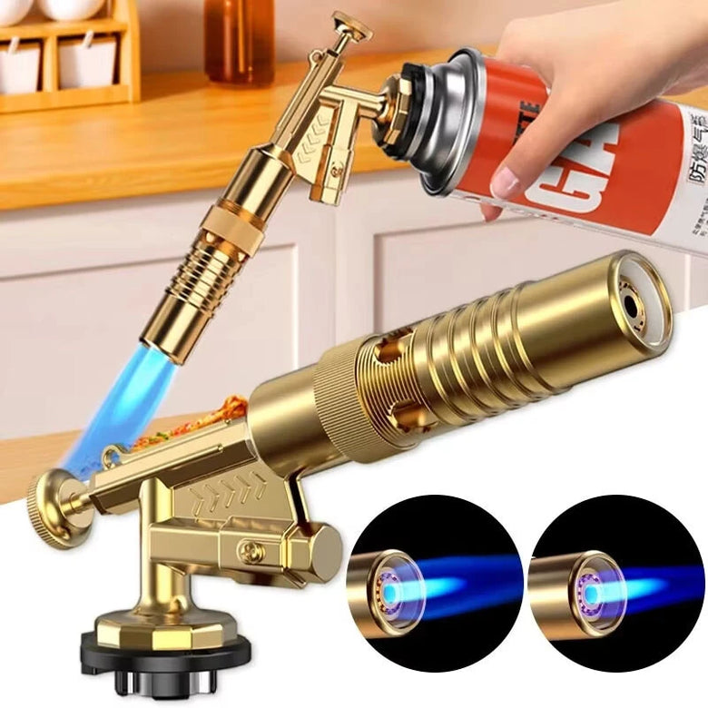 High-Temperature Flame Nozzle 1300C Portable Welding Gas Torch Butane Burner Electronic Ignition Adjustable Flame Outdoor BBQ Kitchen Tool