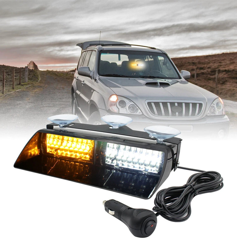16 LED Windshield Dash Strobe Light Bar Car Truck Shovel-type Warning Flash Lamp Police Lights 12V Emergency Signal Lamp Flash Lighting