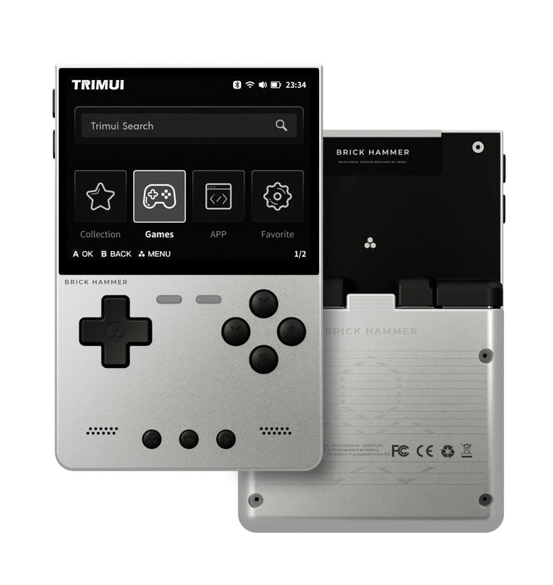 [64G] Hanhibr TRIMUI BRICK Hammer 13000+ Games Open-Source System Handheld Gaming Console 3.2-inch IPS Screen Allwinnder A133plus Quad-core Support WiFi & bluetooth Video Game Player Built-in Dual Stereo Speakers 3000mAh Rechargeable Retro Game Console