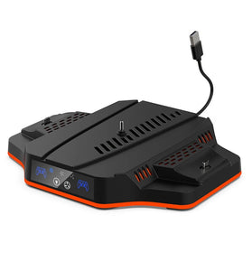 DOBE PS5 Slim Game Console Cooling Base with RGB Colorful Ambient Light Game Controller Charging Station TP5-3583