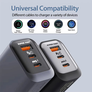 150W 3-Port USB PD Charger USB-A+2USB-C PD QC3.0 Fast Charging Wall Charger Adapter EU Plug for iPhone 17 17Pro Max 16 15 14 for Huawei Mate XTs for Xiaomi 17pro for OPPO for VIVO