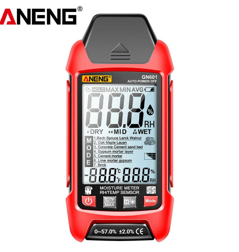 ANENG GN601 Moisture Meter - Accurate and Fast Water Content Testing without Battery - High Precision Moisture Analyzer for Wood  Paper  Grain and More