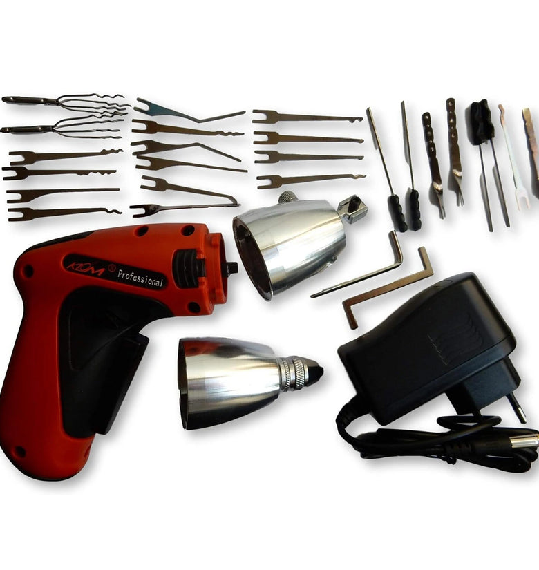 26PCS Electric Auto Pick Gun Lithium-Ion Battery User-Friendly High-Speed Cylinder Lock Opening Includes Charger Picks and Bag Perfect Locksmith Tool