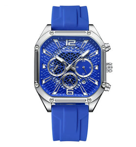 CRRJU Men's Business Quartz Watch Silicone Strap Waterproof Sport Wristwatch with Automatic Date Casual Design and Watch Box