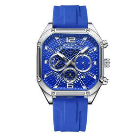 CRRJU Men's Business Quartz Watch Silicone Strap Waterproof Sport Wristwatch with Automatic Date Casual Design and Watch Box