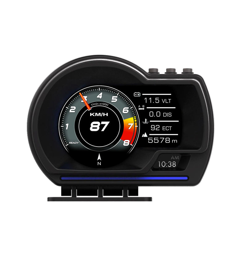 Car Head-Up Display OBD2+GPS Smart Car HUD Gauge Digital Odometer Security Alarm Water Temperature Alarm