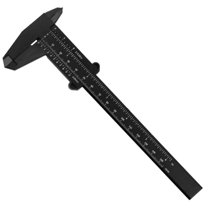 ETOPOO 6 Inch/ 150 mm Mini Plastic Caliper Double Scale Measuring Tool Rectangular Vernier Caliper Fast Read Sliding Gauge Ruler for Eyebrow Stencil Makeup Student School Office Home