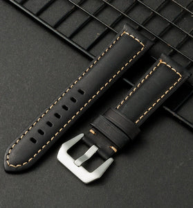 22mm Multi-color Hand-sewn Retro Cow Leather Smart Watch Band Replacement Strap