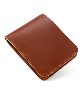 Ekphero Men's Genuine Leather Wallet Large Capacity Slim 6 Card Slots Money Clip, Lightweight Cowhide Portable ID & Credit Card Holder
