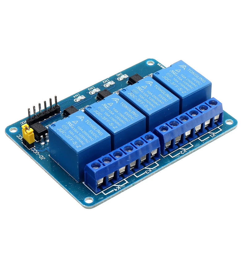 5pcs 5V 4 Channel Relay Module PIC ARM DSP AVR MSP430 Blue Geekcreit for Arduino - products that work with official Arduino boards