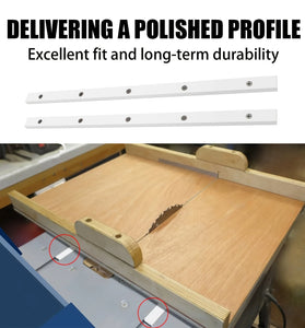 2PCS Table Saw Crosscut Sled Miter Bars with Pre-drilled Holes 3/4" x 3/8" x 17" Precise Woodworking Cuts Easy Installation