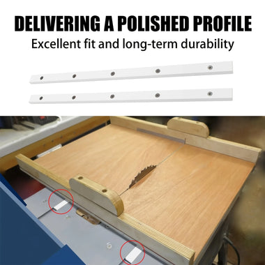 2PCS Table Saw Crosscut Sled Miter Bars with Pre-drilled Holes 3/4" x 3/8" x 17" Precise Woodworking Cuts Easy Installation