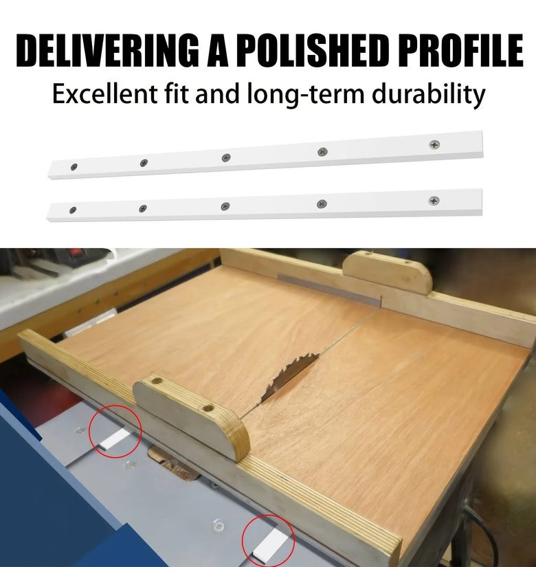 2PCS Table Saw Crosscut Sled Miter Bars with Pre-drilled Holes 3/4