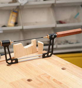 GANWEI Coping Saw Adjustable Saw Bow U Type Saw Round/Hexagonal Rosewood handle Aluminum Alloy Frame Curve Saw with 15T 18T 24T High Speed Steel Saw Blades