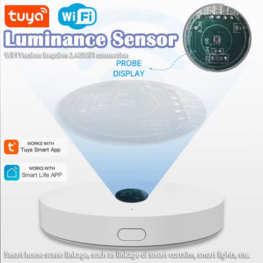 Tuya WiFi/Zigbee3.0 Light Sensor Luminance Sensor Illumination Brightness Detector Smart Home Linkage of Smart Curtains Smart Life APP Work with Alexa Google Assistant