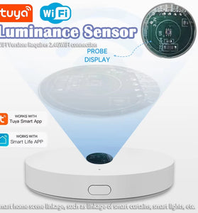 Tuya WiFi/Zigbee3.0 Light Sensor Luminance Sensor Illumination Brightness Detector Smart Home Linkage of Smart Curtains Smart Life APP Work with Alexa Google Assistant