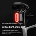 ROCKBROS Bicycle Bluetooth Smart Lock Taillight Dual Function IPX6 Waterproof 5 Lighting Modes Type-C Rear Light Lock for MTB Bike