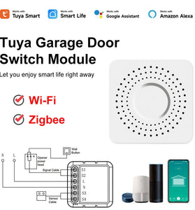 Tuya Smart WiFi/Zigbe Garage Door Switch Module Remote Control Smart Life App Works with Alexa Google Home