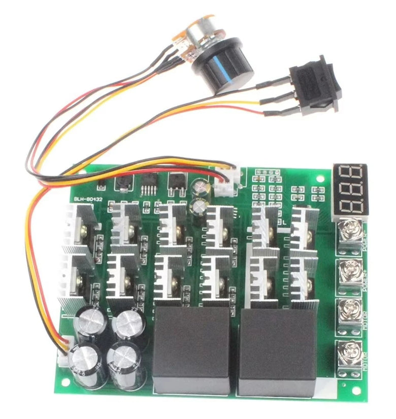 DC Motor Speed Controller Pump PWM Variable Speed Switch Forward/Reverse Rotation Digital Tachometer DC10-55V