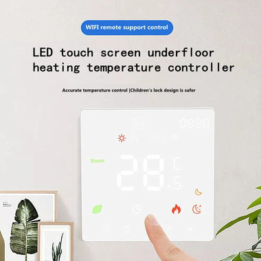 K6H Tuya WiFi Smart Thermostat LED Touch Screen Electric Floor Heating TRV Water Gas Boiler Temperature Voice Remote Controller with Alexa Google Home