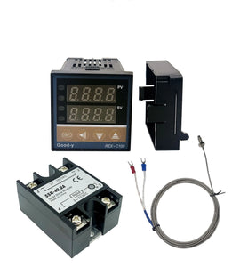Upgrade REX-C100 Digital PID Temperature Controller Thermostat SSR output Max.40A SSR Relay K Thermocouple Probe High Quality