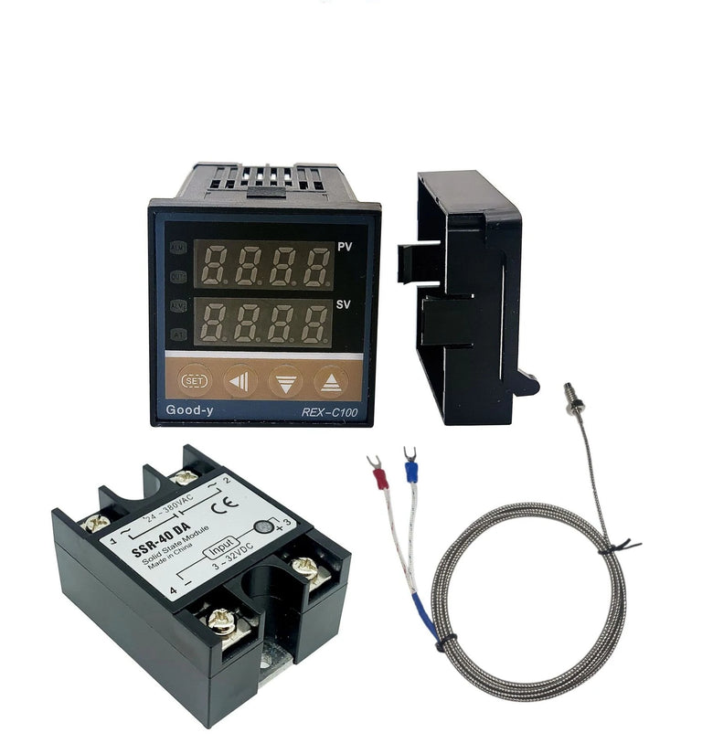Upgrade REX-C100 Digital PID Temperature Controller Thermostat SSR output Max.40A SSR Relay K Thermocouple Probe High Quality