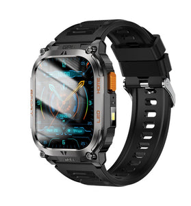 QX18 2.01-inch HD Screen GPS Compass 630mAh Battery LED Flashlight Voice Assistant bluetooth Call Heart Rate Blood Oxygen Monitor Sleep Monitoring Breathing Exercise Multi-sport Modes IP68 Waterproof Smart Watch