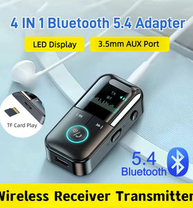 Bluetooth Audio Receiver/Transmitter Wireless Audio For Car Music Headphone Speaker PC TV 200mA Battery Support TF Card