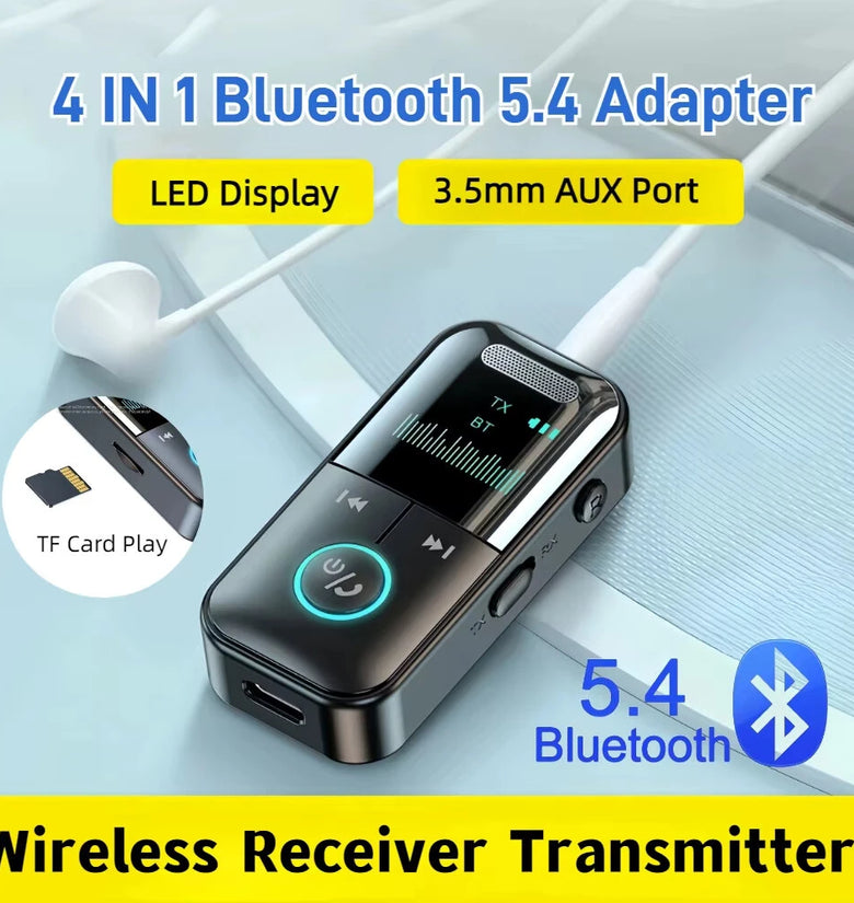 Bluetooth Audio Receiver/Transmitter Wireless Audio For Car Music Headphone Speaker PC TV 200mA Battery Support TF Card