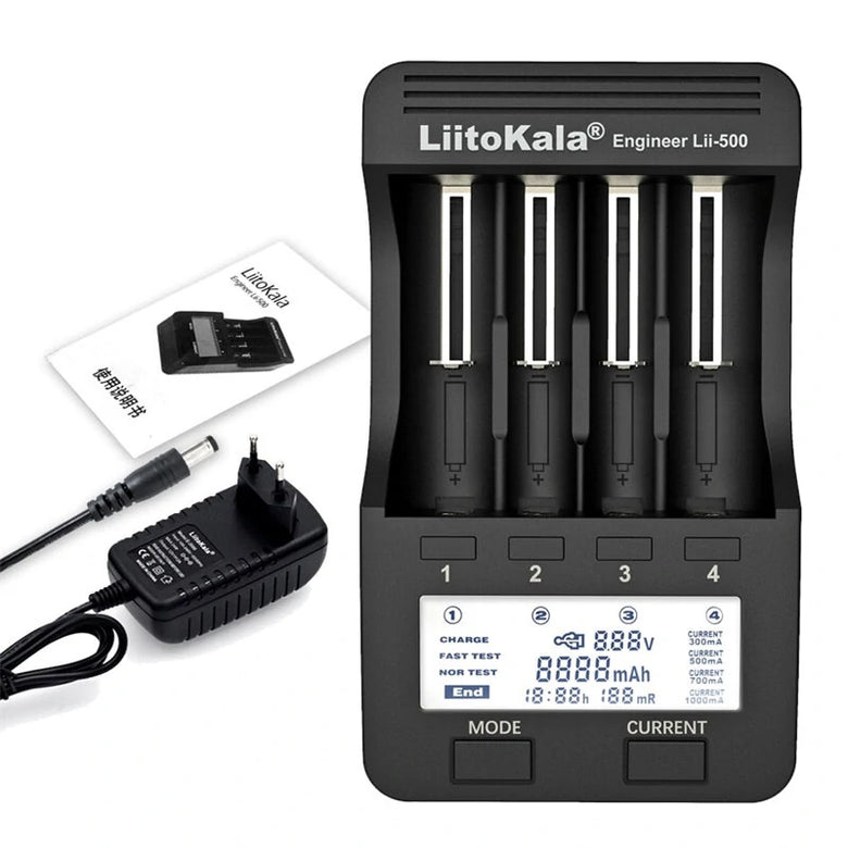 LiitoKala Lii-500 LCD Display Intellegent Battery Charger for 18650 26650 AA AAA Flashlight Cells Can Test The Battery Capacity