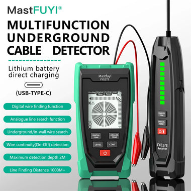 FUYI FY8178 Professional Underground Line tester Digital Analogue Wire Tracker 1000m Range Sensitivity Adjustment USB-TYPE-C Charging
