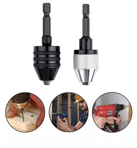 2PC  Hex Shank-Black and White Keyless Drill Chuck Adapter For Easy Bit Changes Available In Electric Grinder, Nail Machine, Engraving Machine