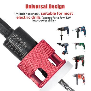 5PCS 1/4 Inch Hex Shank Countersink Drill Bits Set with Low Friction Stop for Wood Plastic MDF Drilling