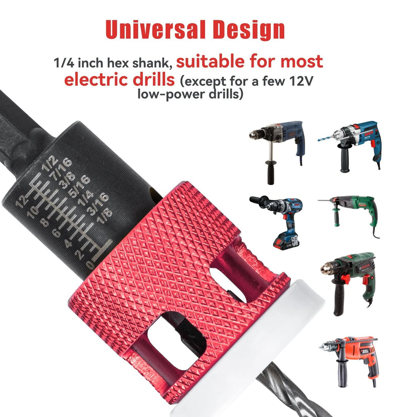 5PCS 1/4 Inch Hex Shank Countersink Drill Bits Set with Low Friction Stop for Wood Plastic MDF Drilling