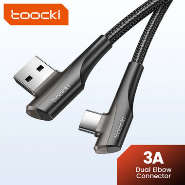 Toocki TQ-X15A3 3A USB-A to USB-C Cable Fast Charging Data Transmission Copper Core Line 1M/2M Long for iPhone 15 15Plus for Huawei Mate60 Pro for Samsung Galaxy S23 for Xiaomi 13pro
