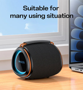 Yesido YSW40 Wireless Bluetooth Speaker 55MM Speaker RGB Lights 1200mAh Large Battery Support TF Card USB Port Portable High Volume Outdoor Bluetooth Speaker