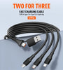 LDNIO LC97uc 100W USB-A/Type-C to Type-Cx2/iP Cable PD QC3.0 Fast Charging Data Transmission Copper Core Line 1.2M Long for iPhone 16 15 14 Pro Max for Huawei Mate XT for Samsung Galaxy Z Flip6