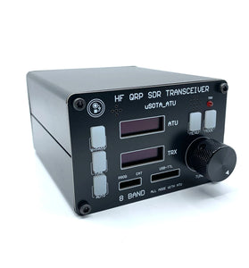 USDX SDR Transceiver All Mode 8 Band HF Ham Radio QRP CW Transceiver Built-in ATU-100 Antenna Tuner Dual OLED Screen Display