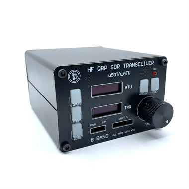 USDX SDR Transceiver All Mode 8 Band HF Ham Radio QRP CW Transceiver Built-in ATU-100 Antenna Tuner Dual OLED Screen Display