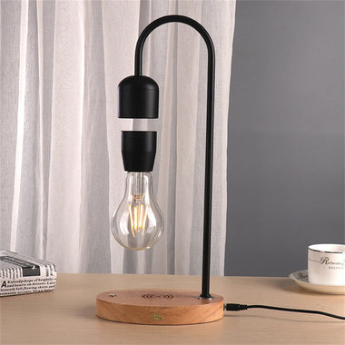 Levitating LED Light Art Piece Wireless Charging 6 Inch 2-5W Energy Efficient Black/Silver Night Light for Bedside & Study