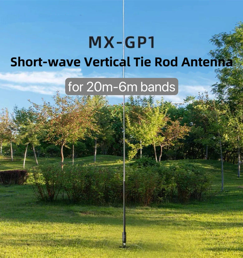 100W 20M-6M Band Shortwave Portable Antenna GP Antenna Vertical Tie Rod Antenna for HAM Radio