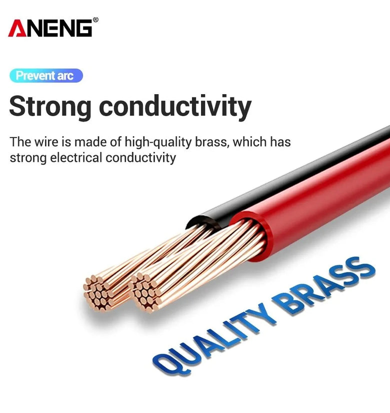 ANENG PT1031 20A 1000V Slicon Rubber Delay Wire Gold Plated Sharp Probe Needles Digital Multi Meter Test Lead