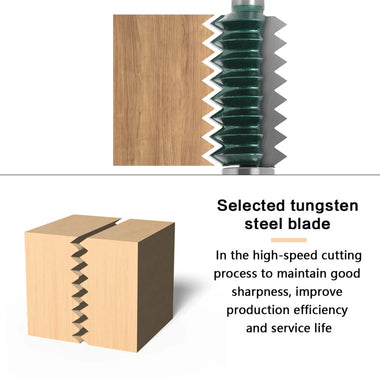 12mm Shank Reversible Finger Glue Joint Router Bit Bearing Finger Joint Router Bit for DIY Door Table Cabinet Shelve Furniture