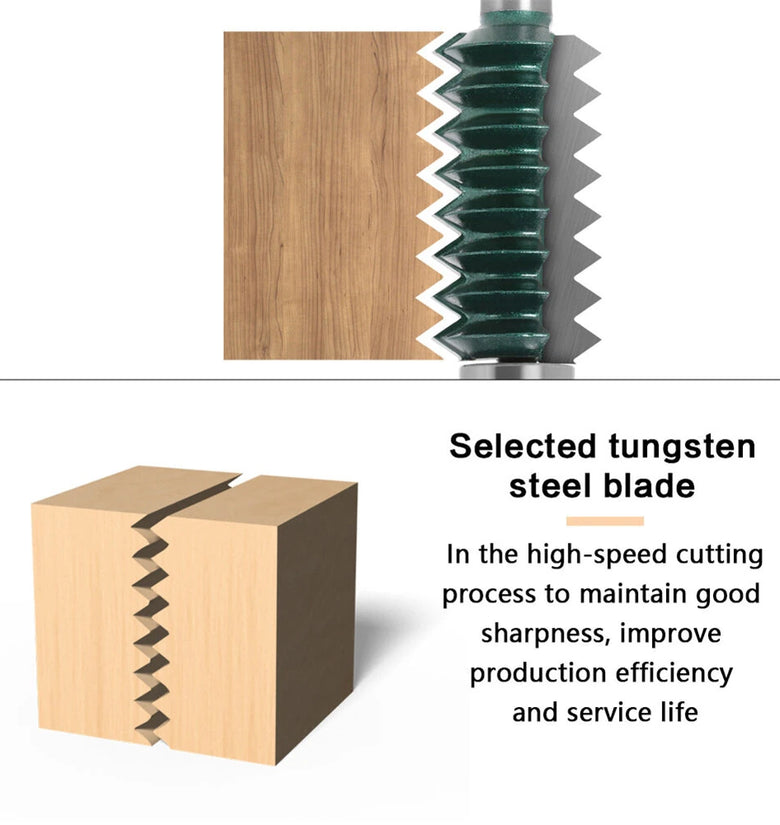 12mm Shank Reversible Finger Glue Joint Router Bit Bearing Finger Joint Router Bit for DIY Door Table Cabinet Shelve Furniture