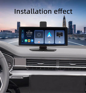 10.26 Inch Touch Wireless CarPlay 1080P Android Auto DVR Display Driving Recorder AHD Backup Camera Bluetooth 5G WiFi MirrorLink GPS Navigation FM Transmission 1600x600 Resolution