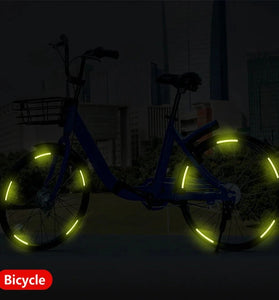 Car Wheel Hub Reflective Stripes Door Handle Safety Warning Sticker Car Warning Tape Automobile Sticker for Car Motorcycle Bike