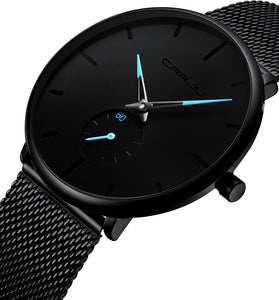 CRRJU Watches Men Simple Dial Bright Needle Wristwatch Waterproof Male Round Fashion Quartz Watch with a Box, Ideal Choice for Gifts