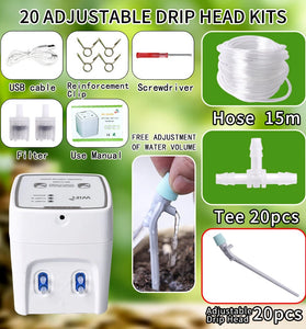 WiFi Intelligent Watering Device Double Pump Timed Automatic Drip Irrigation System Remote APP Controller for Garden Plant Flower